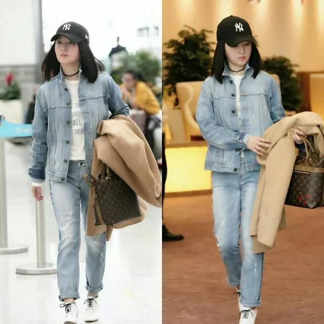 杨钰莹真有勇气，穿这么短的短裤出门，47岁走清新风依旧不油腻