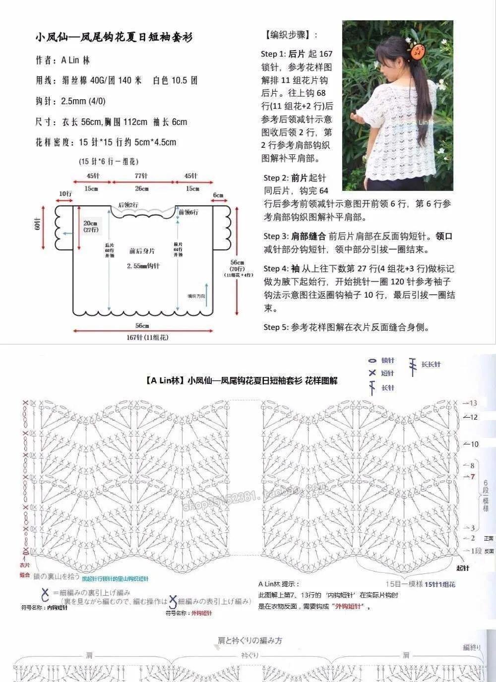  『手工』钩针编织镂空花样开衫，DIY手工编织附说明和图解