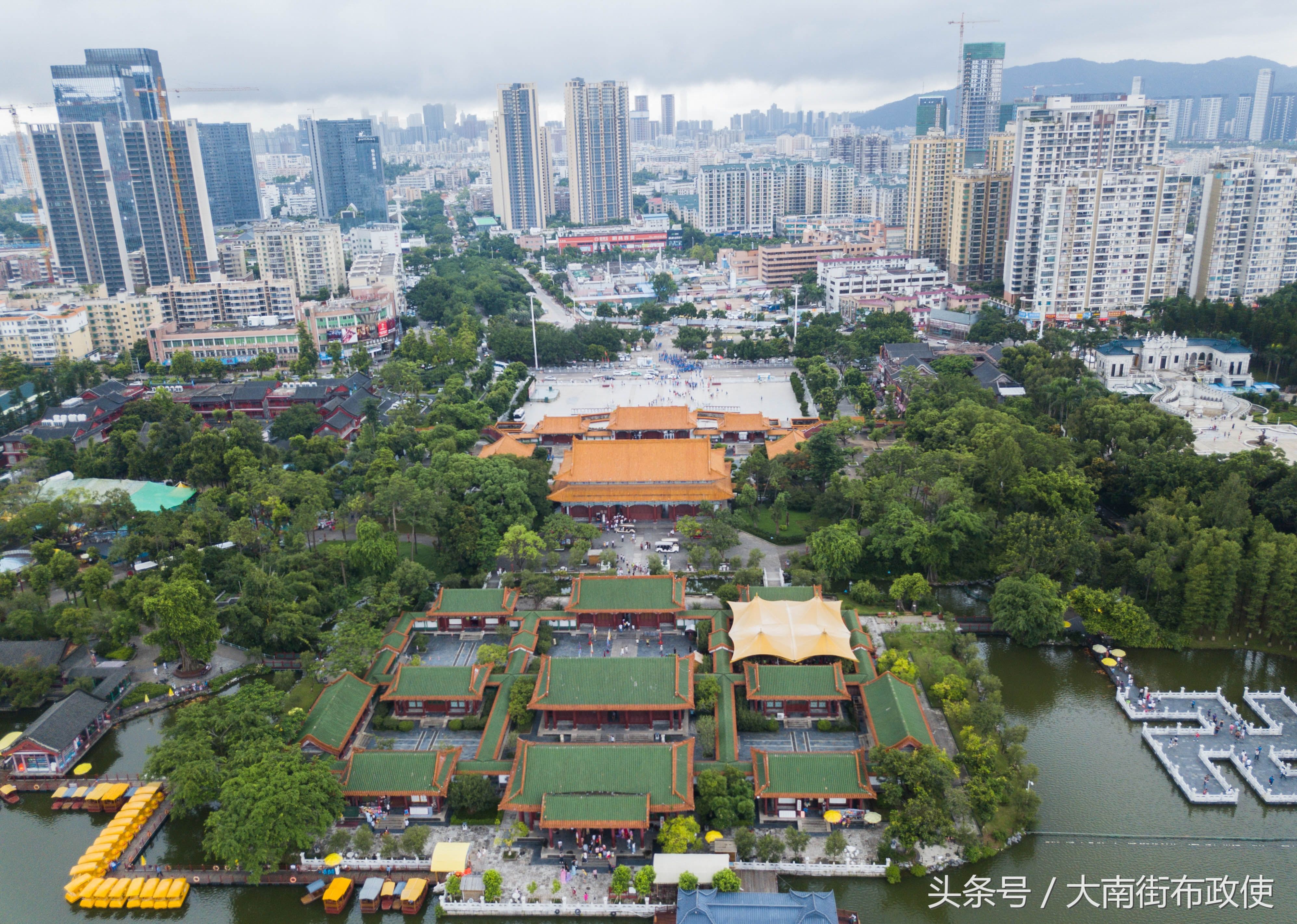 航拍珠海圆明新园 耗资6亿再现古典皇家建筑群