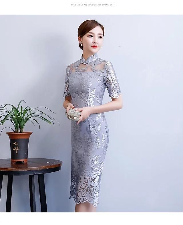 秋天也有蕾丝风，水溶蕾丝绣花旗袍，怎么这么好看？