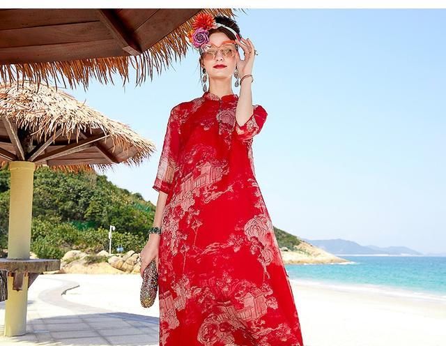  复古：今年夏季流行的中国风复古连衣裙长裙搭配图片