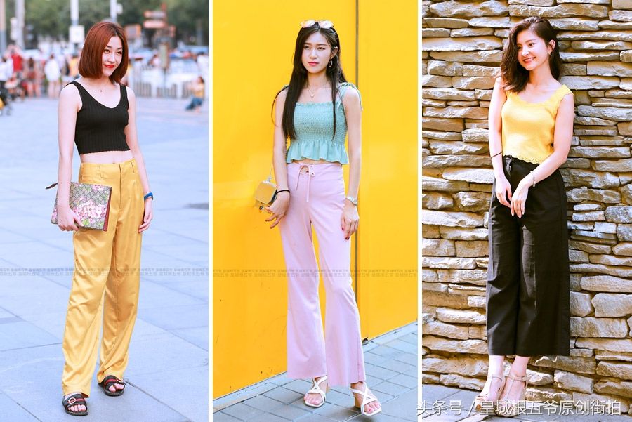 街拍:阔腿裤怎么穿都时髦，它还是今夏最经典的潮流服饰