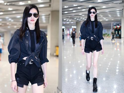 奚梦瑶故意把短裤穿得又紧又短，网友：非逼着人看三角区吗？