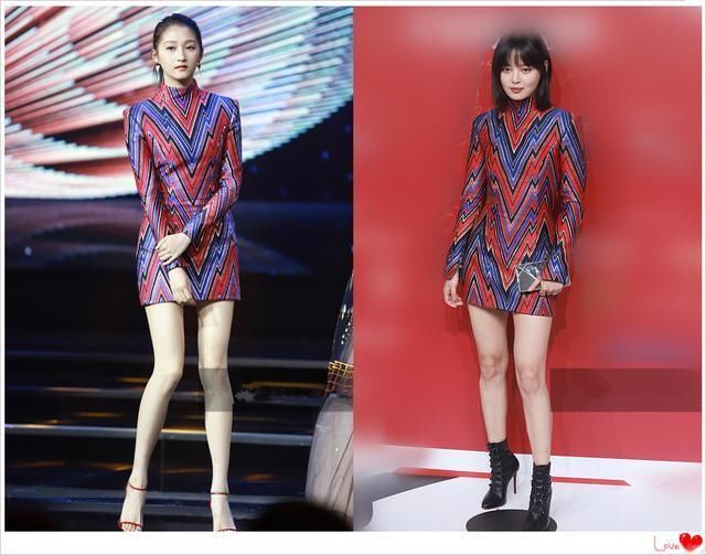 当辛芷蕾和关晓彤同穿一件连衣裙,才知道腿和脸哪个更暴露年纪!