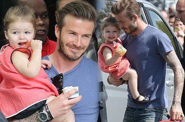 贝克汉姆十足的女儿奴，如今小七七岁就穿上高跟鞋