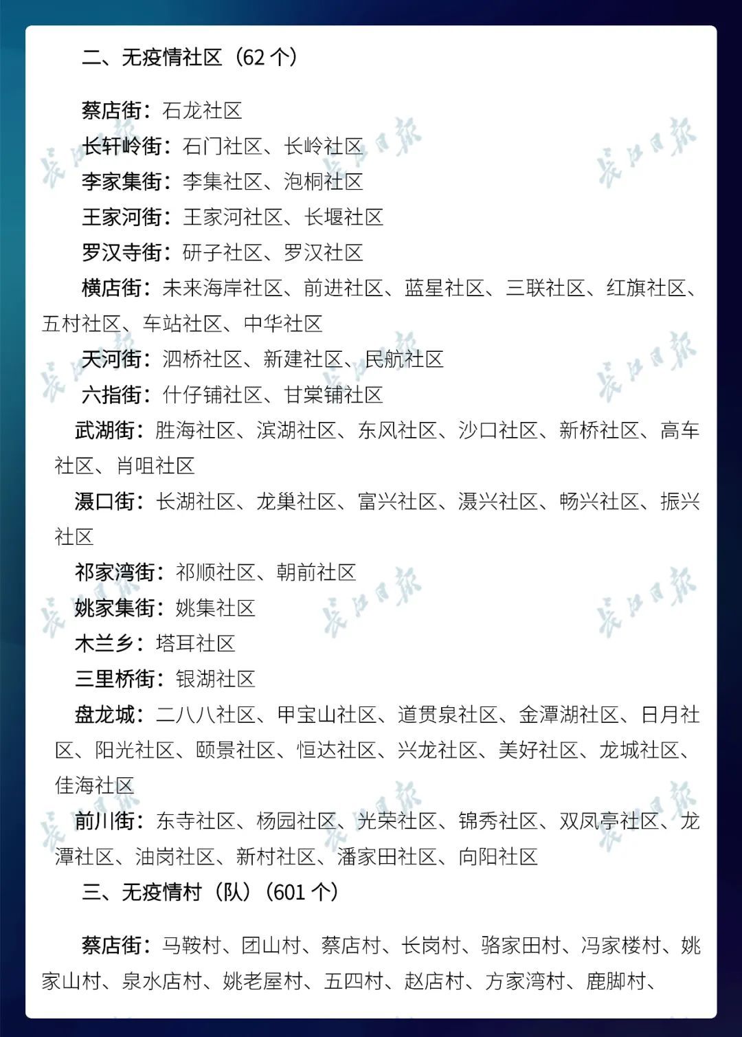  名单@武汉市公布最新无疫情小区名单，新增728个！