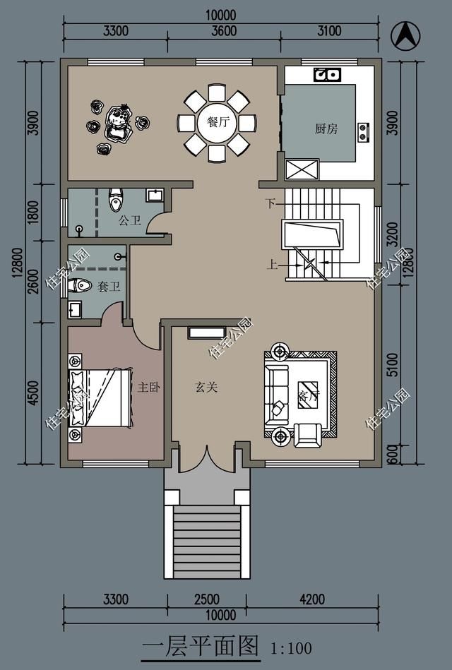  占地尺寸|回农村盖别墅，落地窗+挑空客厅就是漂亮，3套图纸倾心