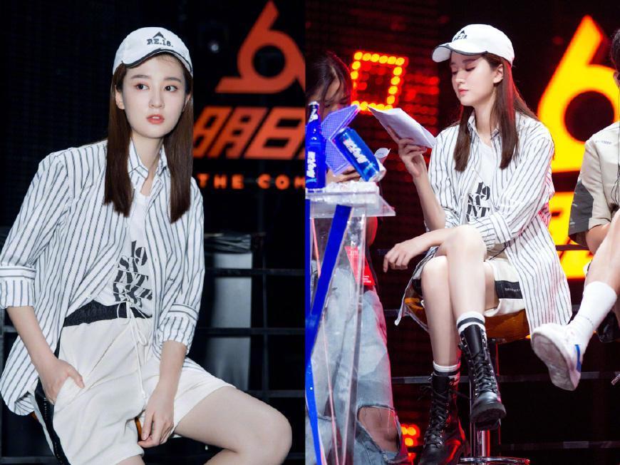 乔欣才是真“腰精”, 穿T恤还遮不住好身材, 又酷又美!