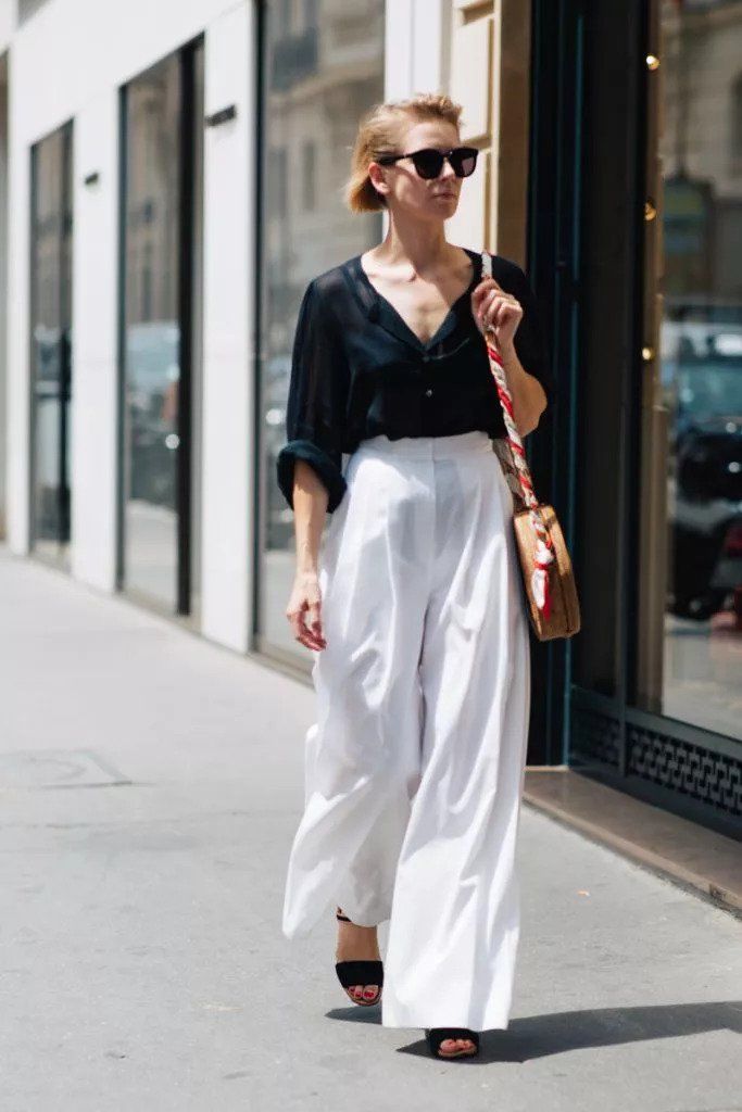 入秋后，阔腿裤的搭配也是时候升级一下了!