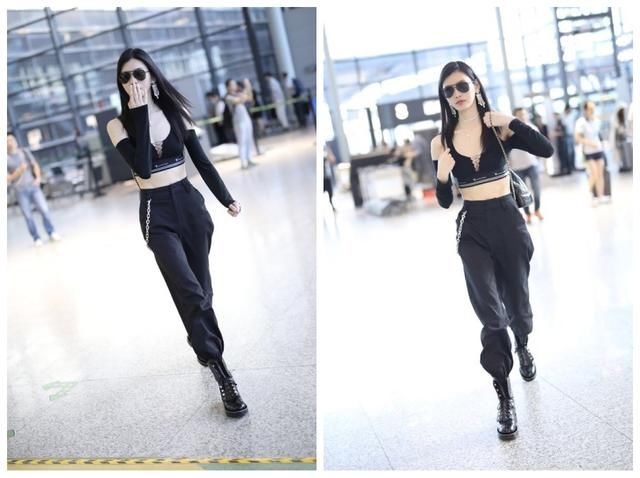 都知道唐嫣腿长，同款工装裤撞超模都不输，昆凌泫雅却嘻哈起来