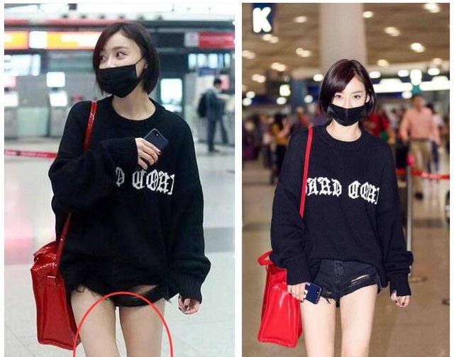 袁姗姗未PS街拍流出，瞬间怀疑她马甲线是不是假的