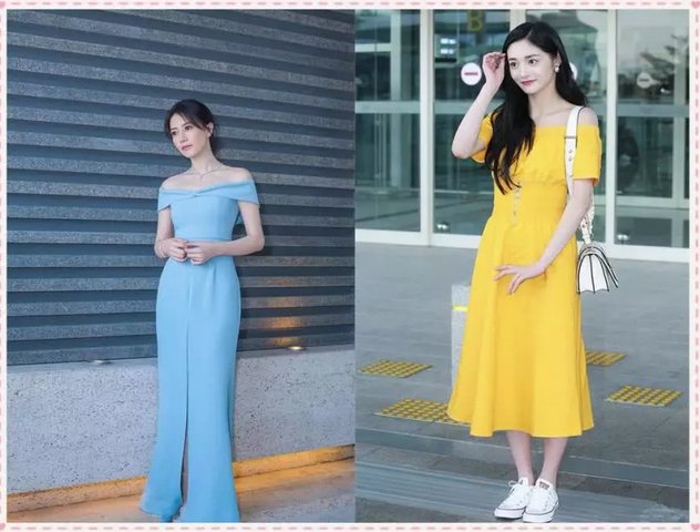 本以为穿一字肩的高圆圆够少女了，可看到周洁琼才知道什么是真嫩