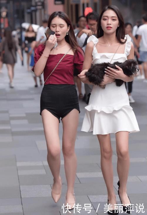 「正面」美女街拍两位美女背影如天仙,正面更是吸引人