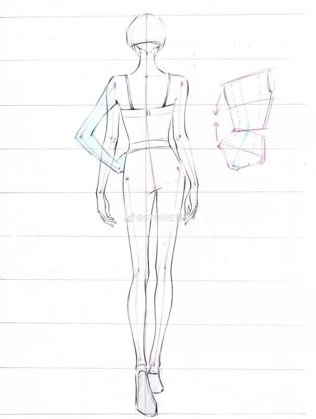  [模特的身]全新-160个服装人体动态【线稿】素材分享！（独家珍藏版）