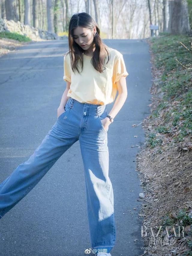 不骗你，刘雯衣橱里可能有180条牛仔裤!