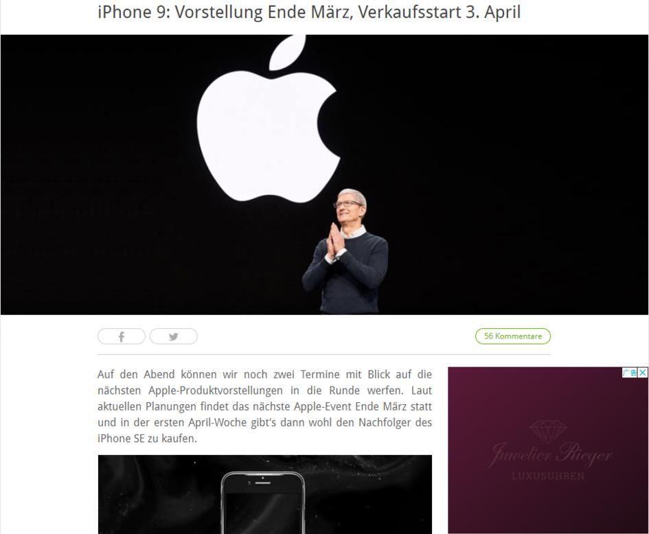  『开卖』八九不离十？iPhone 9 发布时间或将定档：4月22日开卖