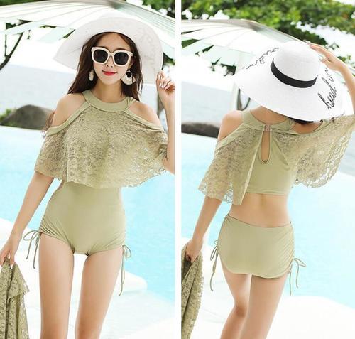 蕾丝连体比基尼游泳衣，修饰出女人靓丽的身材，展现漂亮的气质！