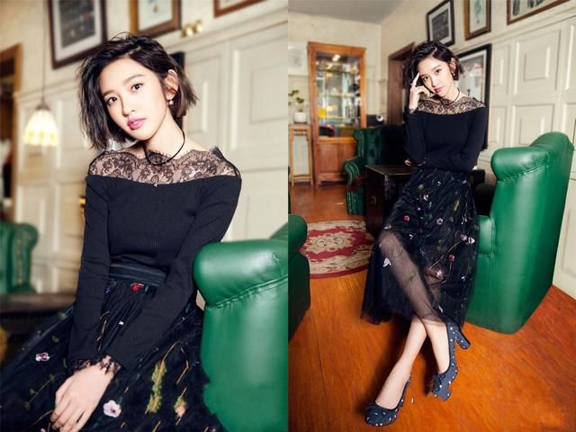 唐艺昕真敢穿，百褶裙透明到印出安全裤，网友：跟没穿一样！