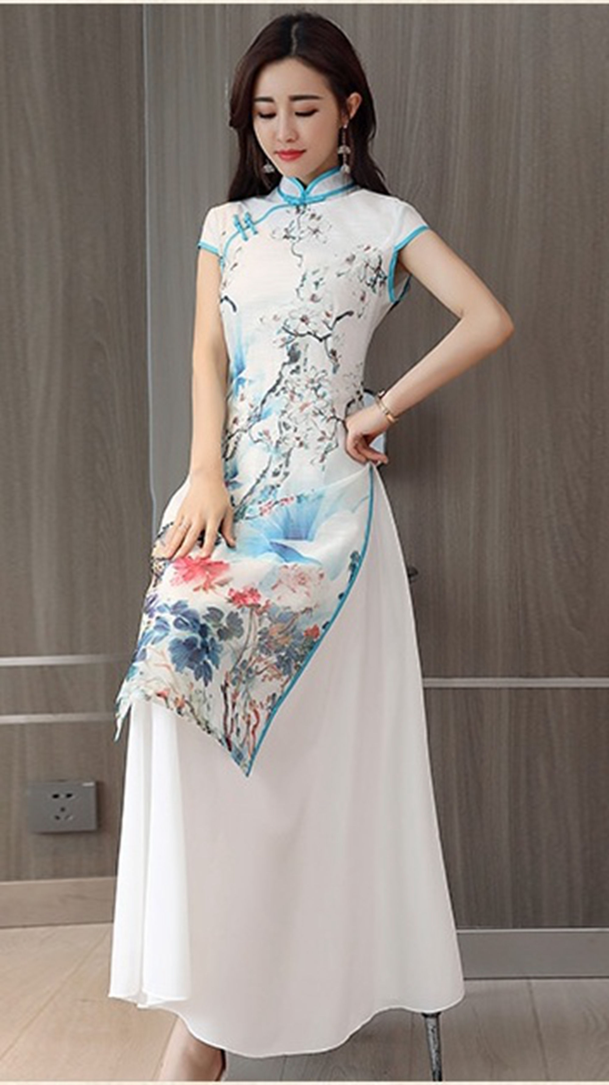 旗袍太紧绷，这款改良旗袍连衣裙，有旗袍气质，又不失现代时髦感