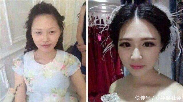 女孩平常不化妆, 结婚这天第一次化妆 新郎看傻: 是不是娶错人了