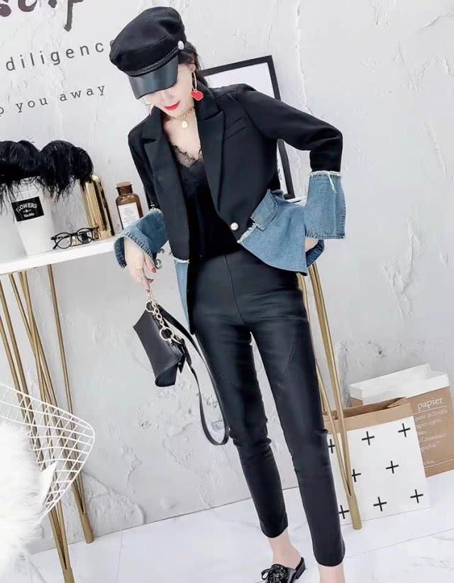 『代表』西服加牛仔拼接,明星的款式,潮流的代表