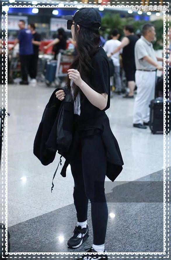 当刘亦菲和李菲儿同穿一件T恤衫，网友:再也找不到不减肥理由了