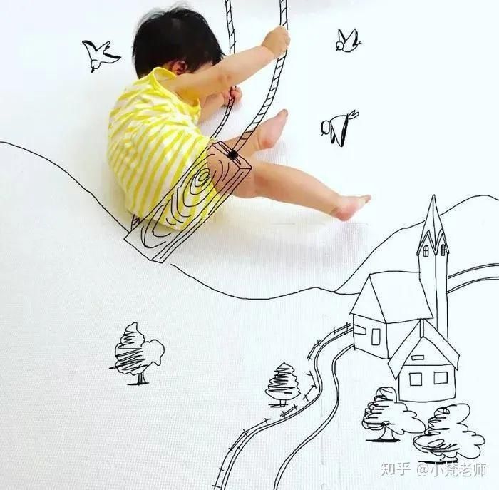  「作品」会画画的老爸把儿子画进了宫崎骏的作品，这才叫真正的“晒娃”！