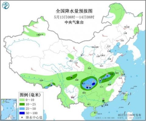 『全国降水量』湖北等长江中下游地区未来三天将迎较强降雨 北方部分地区有大风沙尘