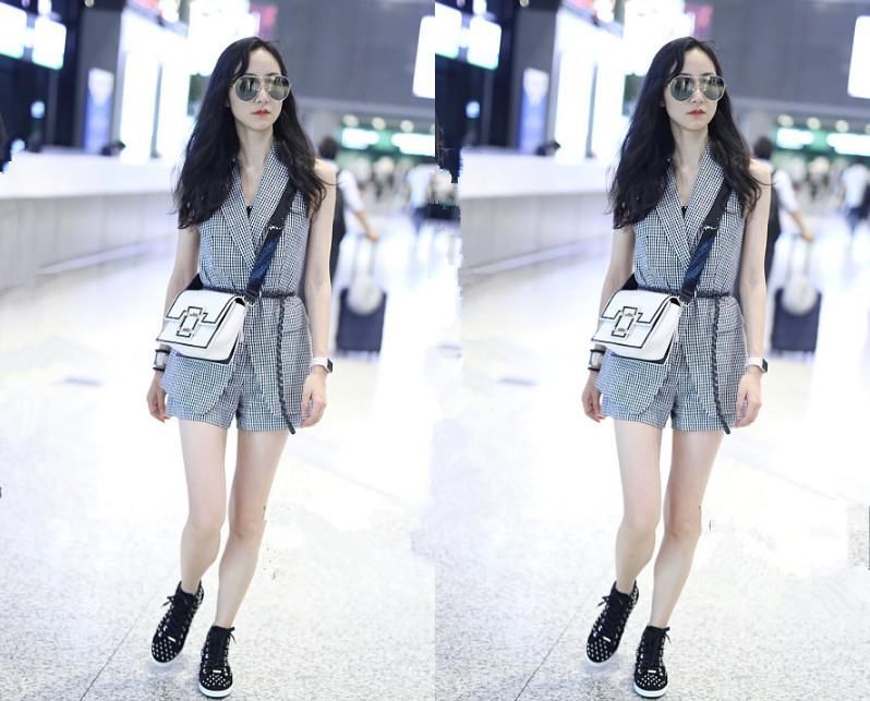 当170cm高96斤韩雪穿上这套装，网友:终于见识了啥是“筷子腿”