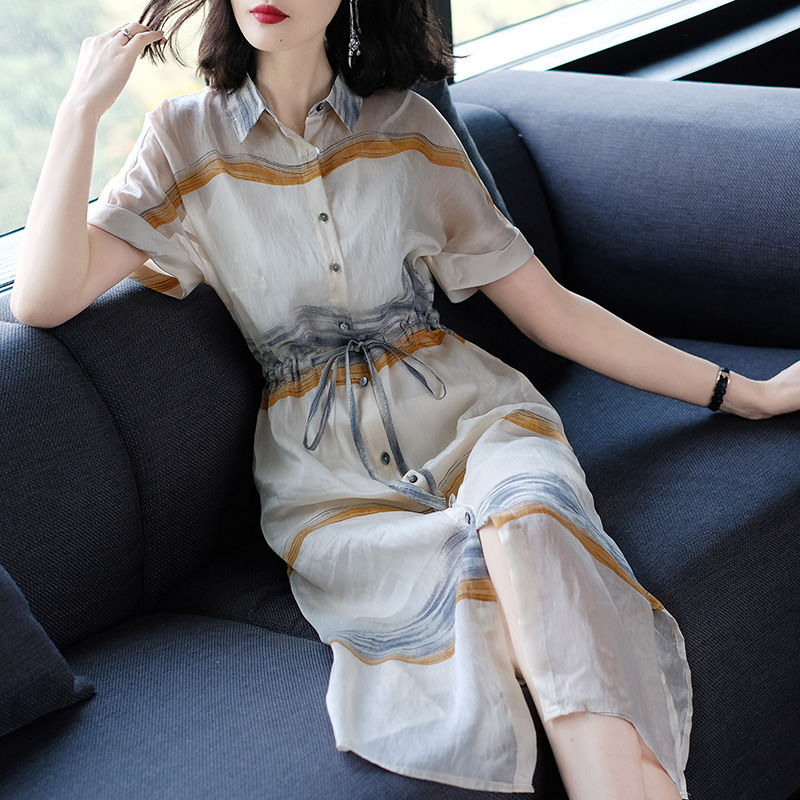 三伏天最流行的棉绸裙，配高跟鞋，一件比一件美的迷人