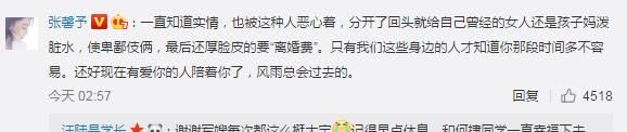 何洁发长文指责某位男士某位“前妻”泼脏水，张馨予称知道实情声