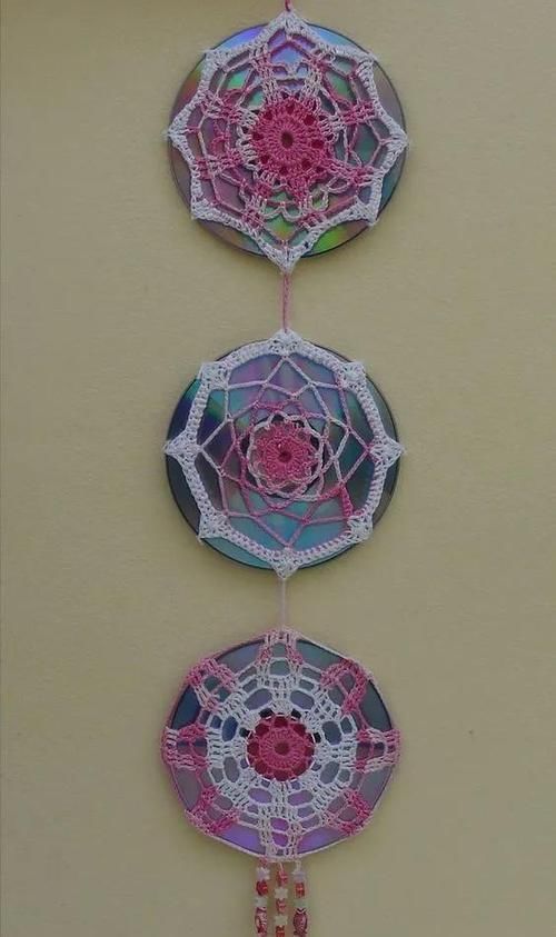  [手工]旧光盘和毛线钩针结合！DIY手工变废为宝，光盘旧物改造教程合集