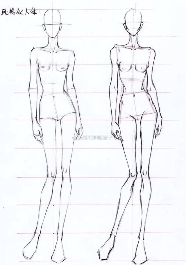  [模特的身]全新-160个服装人体动态【线稿】素材分享！（独家珍藏版）