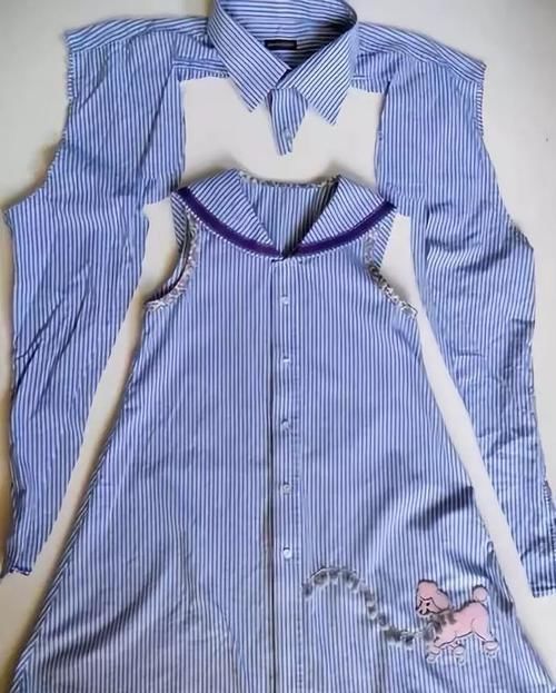  孩子@旧衣服除了捐和丢，还能这样做，改造成孩子衣服，比新的还漂亮
