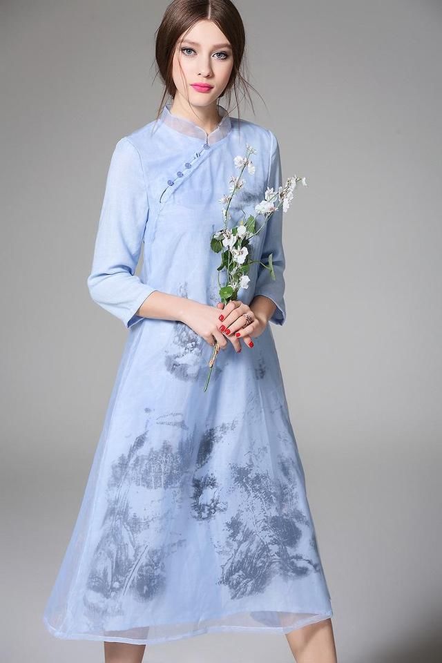 不同面料风格在旗袍上的呈现