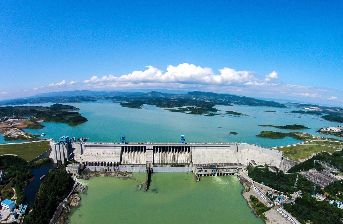航拍南水北调水源地丹江口水库，亚洲第一大人工淡水湖