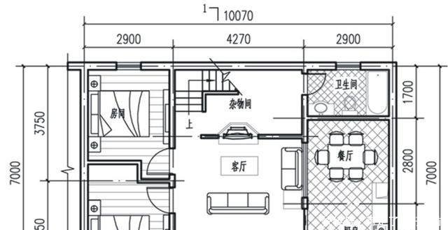 新农村自建房10米X7米 带天窗 两种平面图方案哪个好