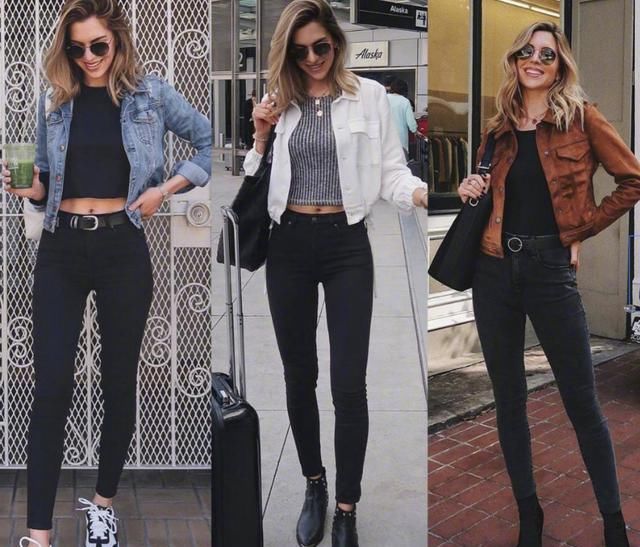  「小黑」时尚博主的21套小黑裤穿搭，太喜欢这种干净利落的极简风搭配