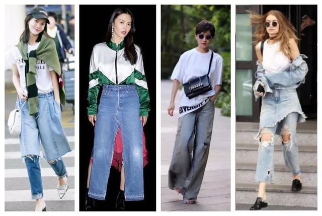 牛仔裤也有假两件？赵薇金晨让你分不清长短都不及谭维维的抢眼