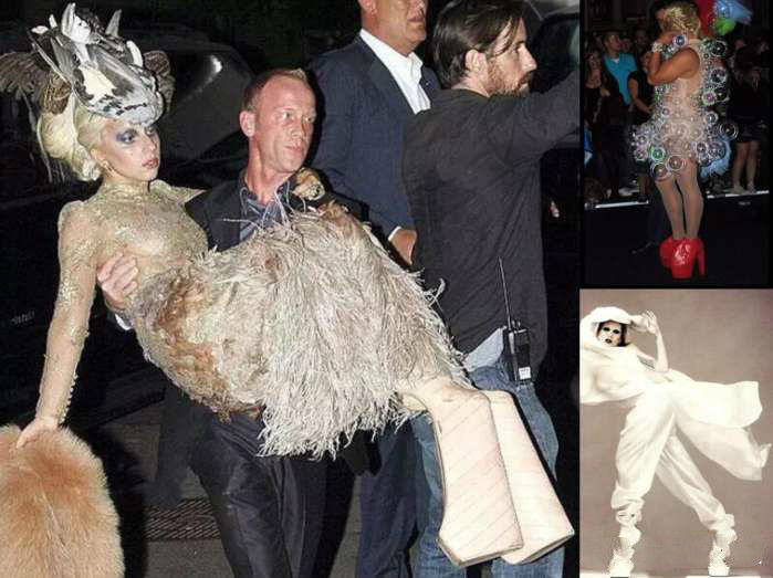 一米五五ladygaga踩20cm高跟鞋买热狗，感觉都摔出“假肢”了!