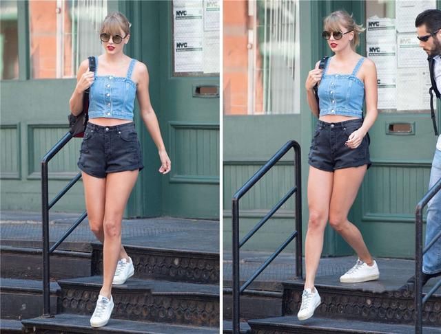 霉霉摆脱幸福胖瘦身成功，印花连衣裙搭配过膝长靴任性出街