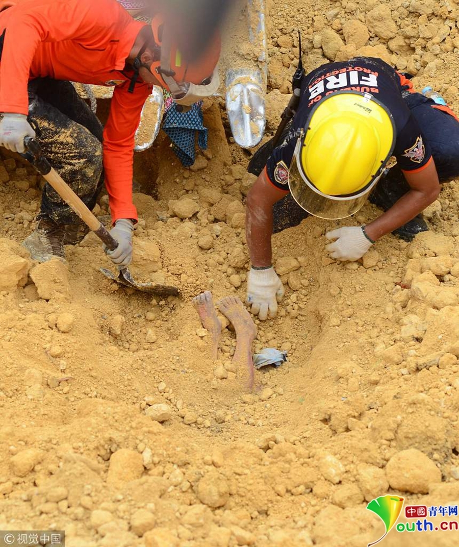 菲律宾山体滑坡已致21人死 64人失踪