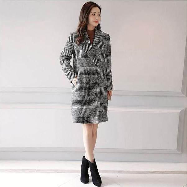 焦糖色大衣已经过时了,今年流行格子大衣,美的