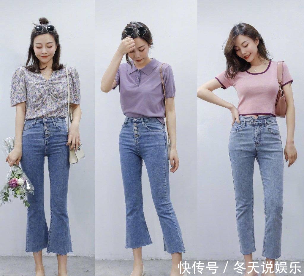  【适合】适合小个子女生的气质穿搭，用牛仔裤搭出休闲风，经典又时尚