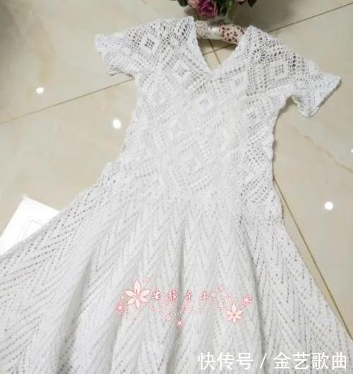  [图解]好仙气十足很棒的大摆钩针连衣裙款式图解