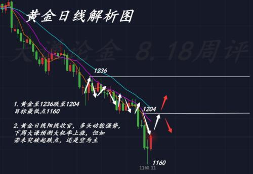 大谦论金：黄金还得看美元脸色！黄金下周预测建议