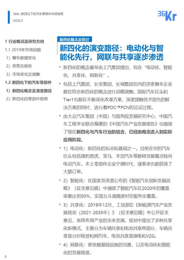  『汽车』36氪研究 | 新四化下的汽车零部件行业报告