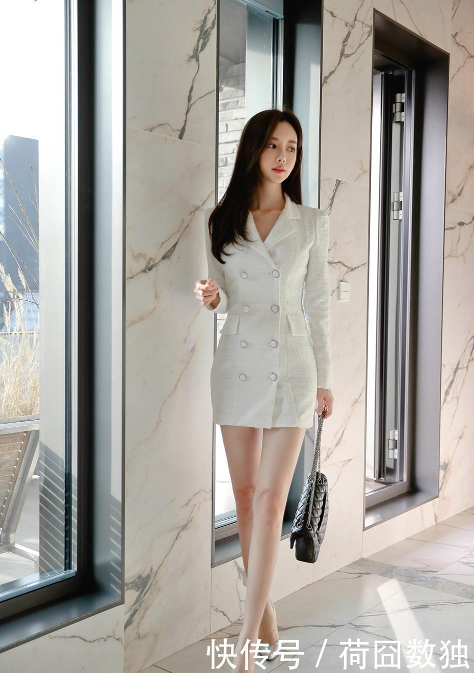  『鉴赏』孙允珠-霜白精致修身西装裙鉴赏