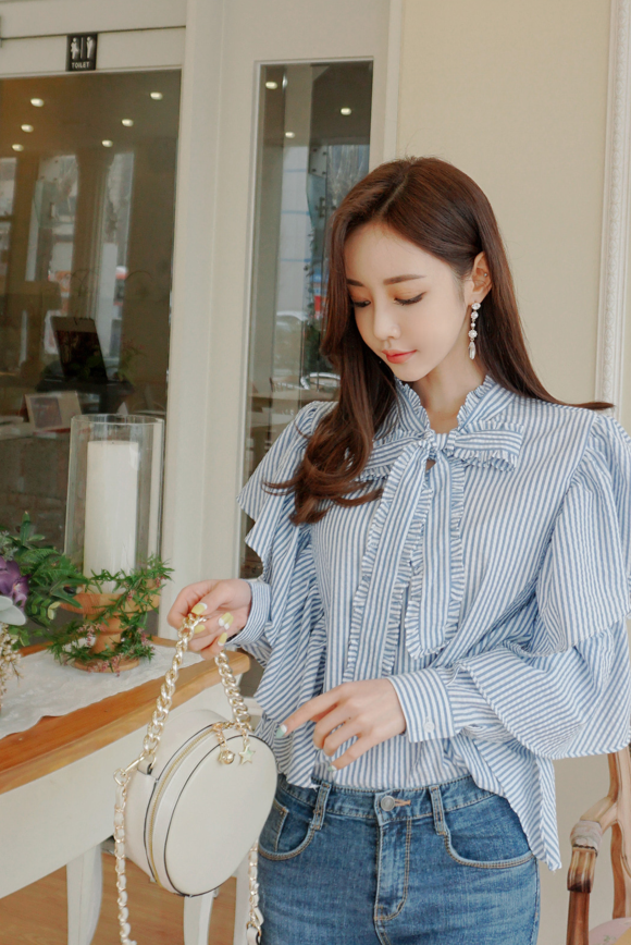 女神孙允珠，谧蓝风信子文艺青春海浪衬衫