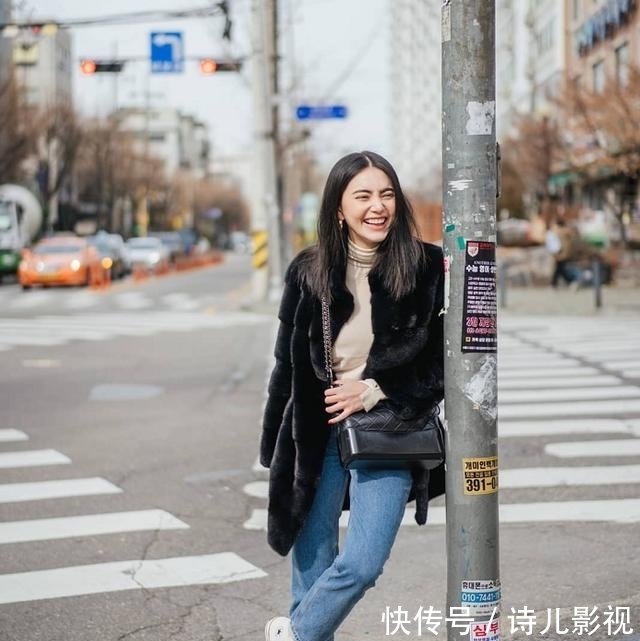 「时髦」她是泰国最美混血影后,穿老气毛皮大衣配匡威鞋,效果却意外时髦